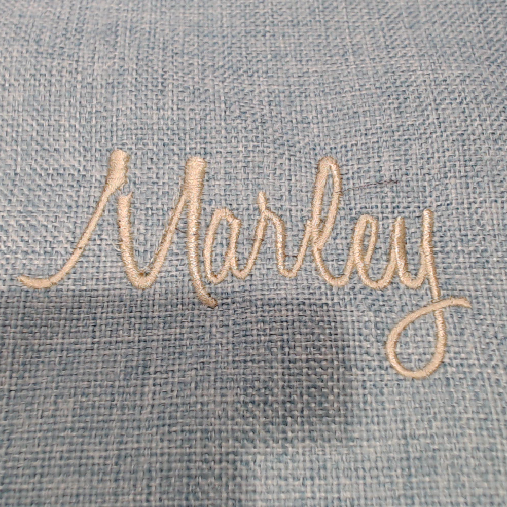BLOOPER ACCESSORY: Monogrammed Linen Pillow Case