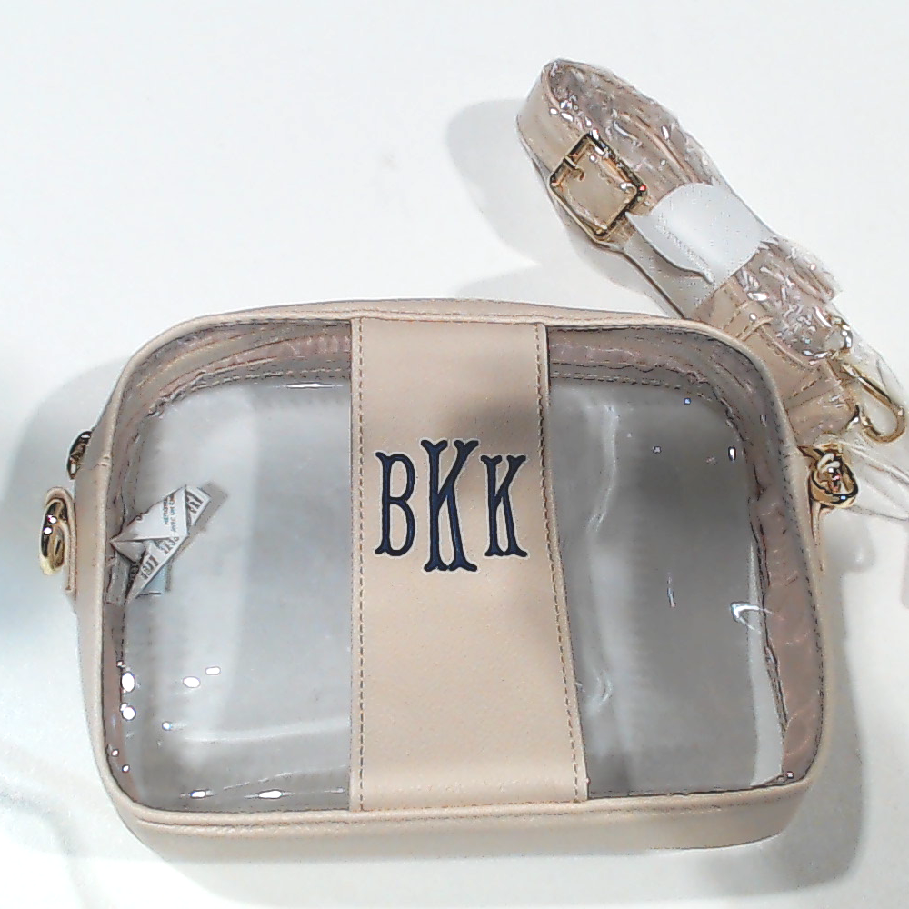 BLOOPER BAG: Monogrammed Clear Stadium Crossbody Bag