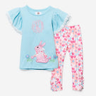Monogrammed Girls Bunny Legging Set | Blue Bunny