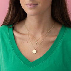 Monogrammed Layered Cross Necklace | Gold