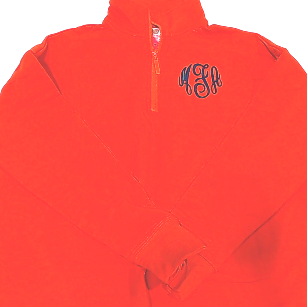 BLOOPER CLOTHING: Monogrammed Quarter Zip Sweatshirt