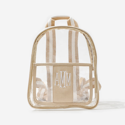 Monogrammed Clear Backpack Purse