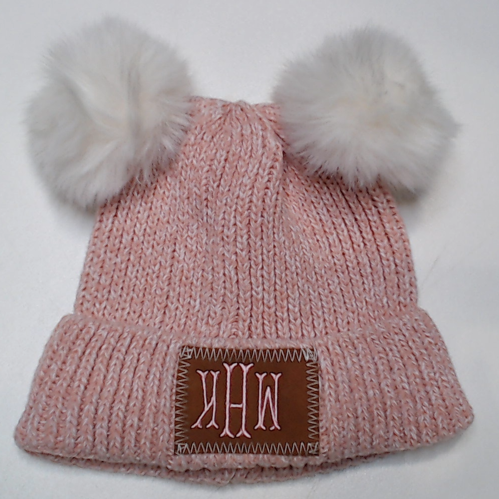 BLOOPER KIDS: Monogrammed Kids Pom Pom Beanie
