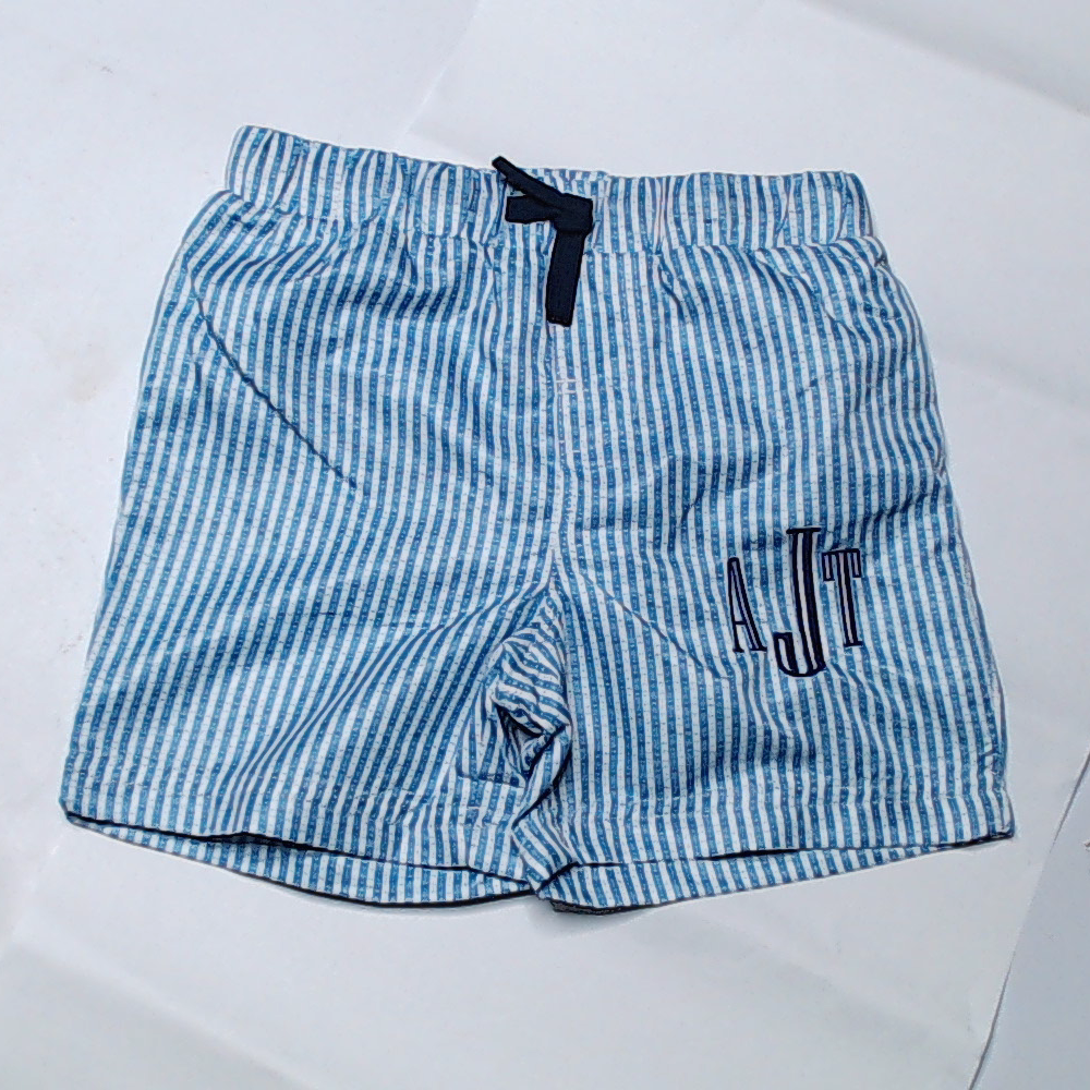 BLOOPER KIDS: Monogrammed Boys Swim Trunks