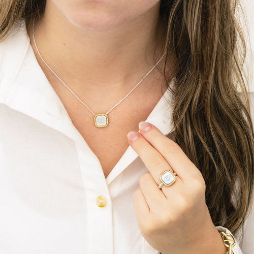 cable pendant necklace with cable ring