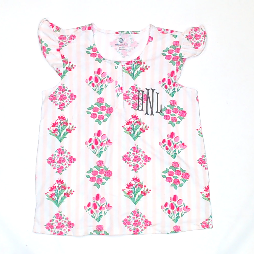 BLOOPER CLOTHING: Monogrammed Ruffle Top