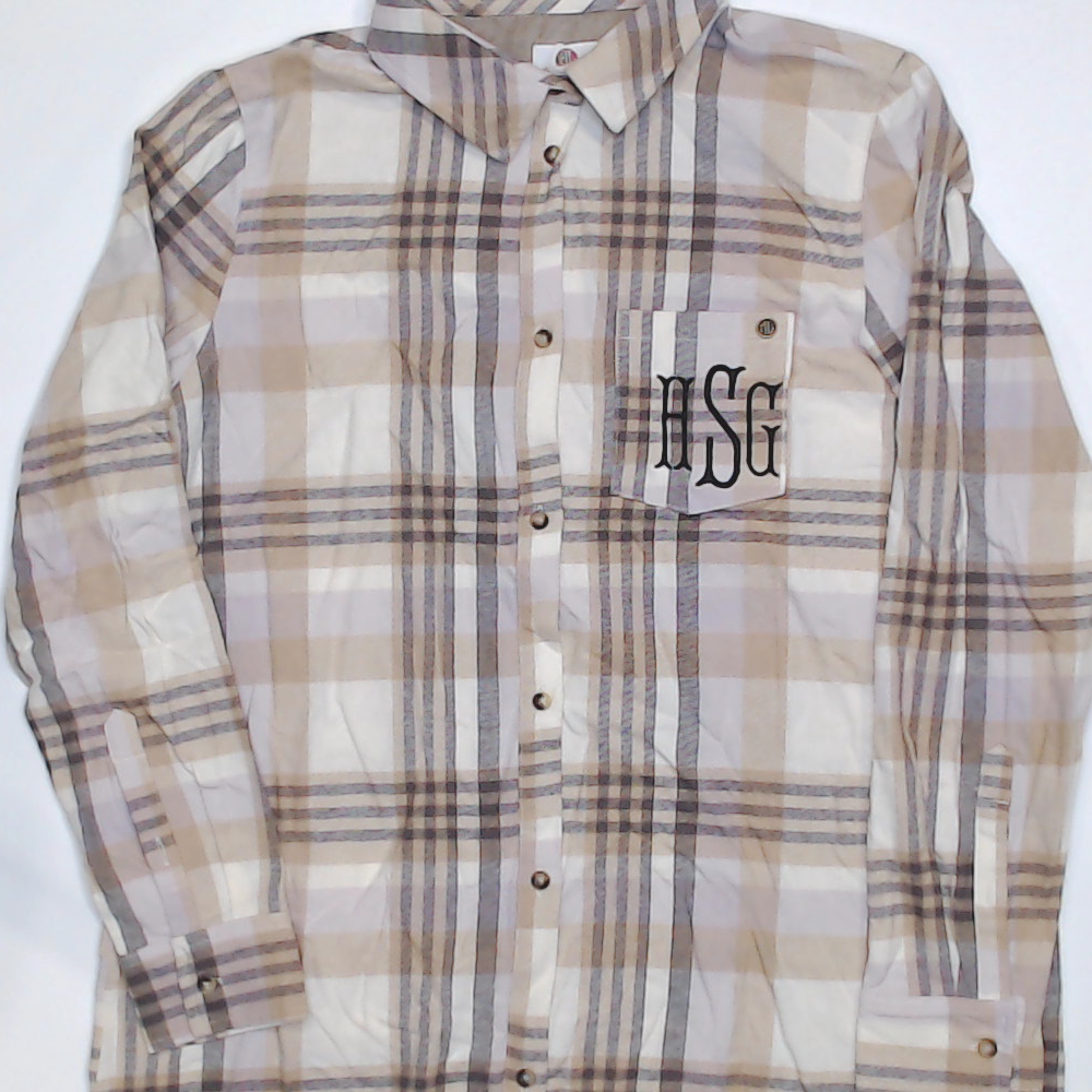 BLOOPER CLOTHING: Monogrammed Plaid Layering Tunic