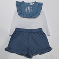 BLOOPER KIDS: Monogrammed Toddler Ruffle Pant Set