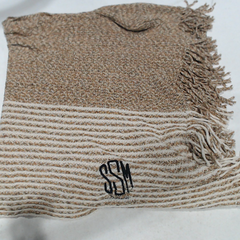 BLOOPER CLOTHING: Monogrammed Striped Chenille Poncho