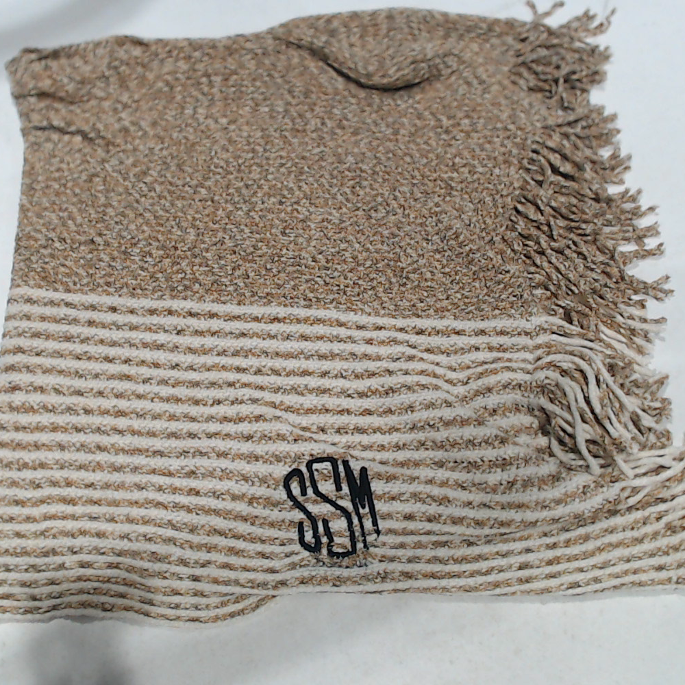 BLOOPER CLOTHING: Monogrammed Striped Chenille Poncho