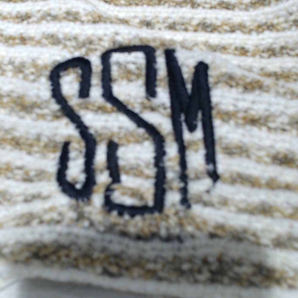 BLOOPER CLOTHING: Monogrammed Striped Chenille Poncho