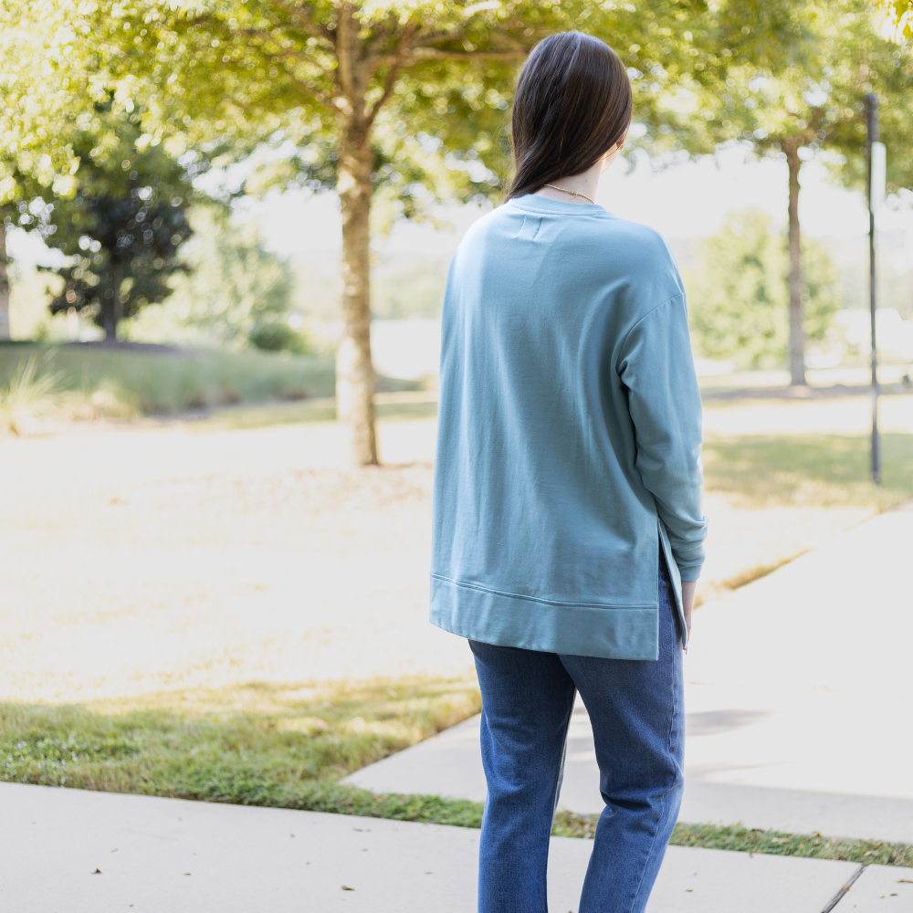 Monogrammed Crewneck Sweatshirt | Mist