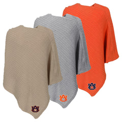 auburn ponchos in orange, grey, and camel