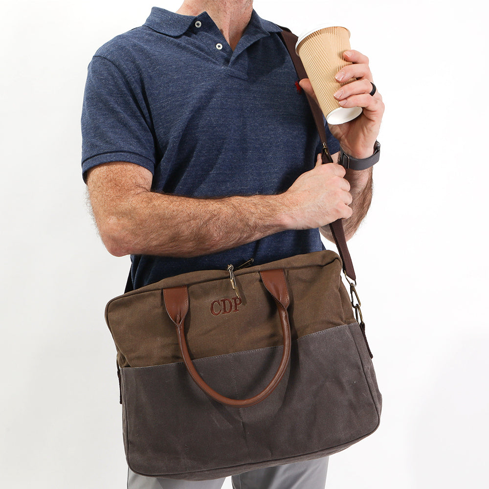 Men's Personalized Waxed Canvas Shoulder Messenger Bag – Marleylilly