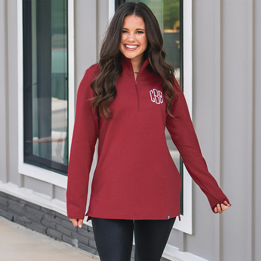 [peyton] monogrammed crimson pullover sweatshirt