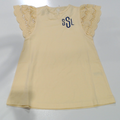 BLOOPER KIDS: Monogrammed Girls Flutter Sleeve Dress