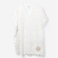 Monogrammed Bathing Suit Cover Up in Metallic Dottie