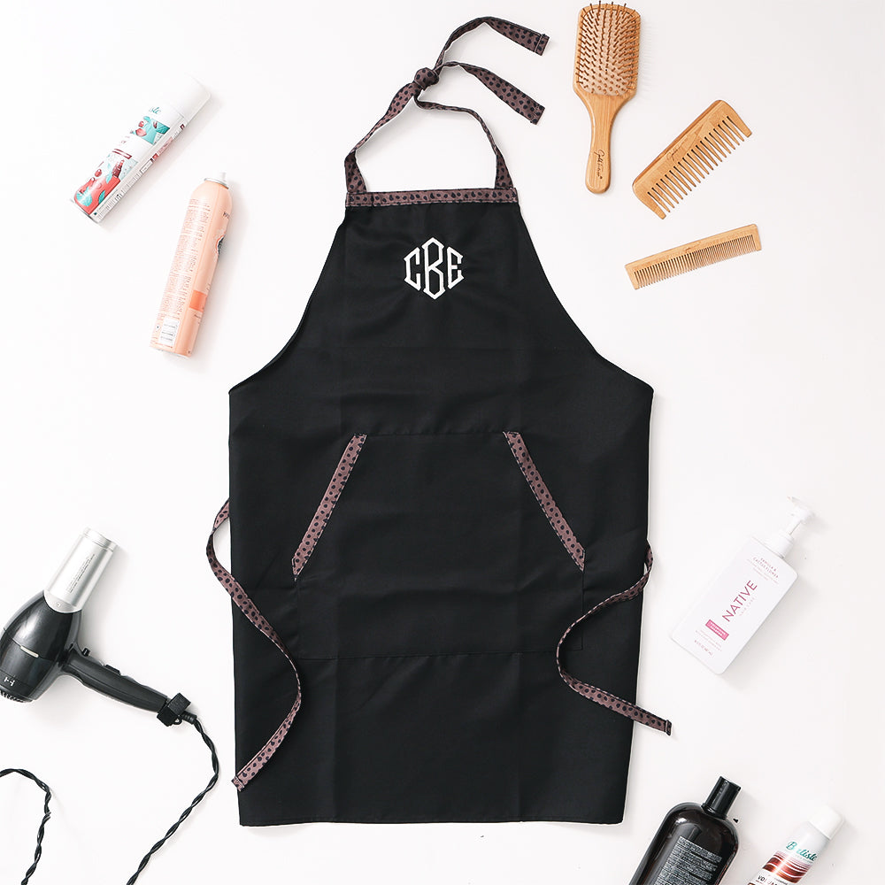 flatlay stylist supplies black with leopard