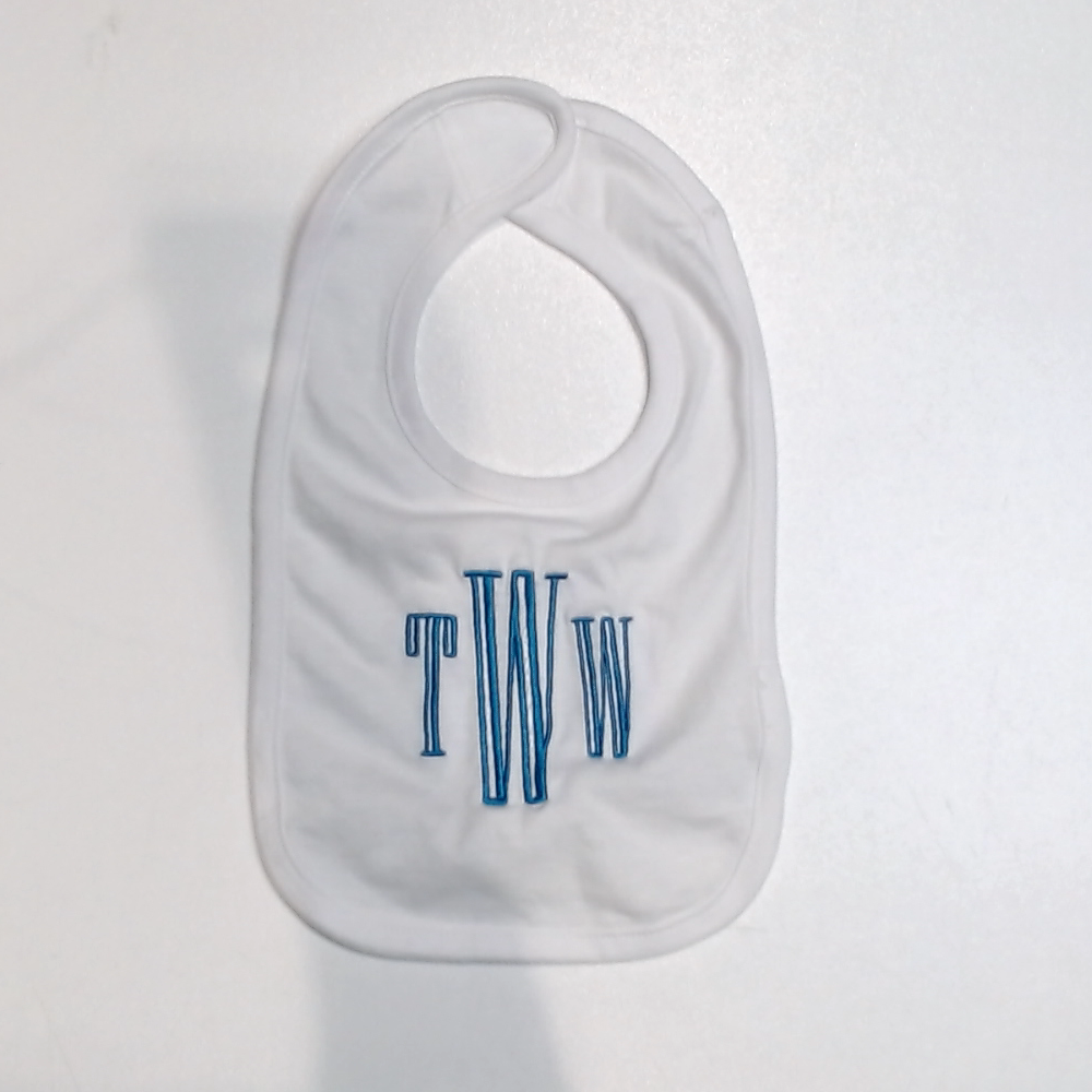 BLOOPER KIDS: Monogrammed Baby Bib