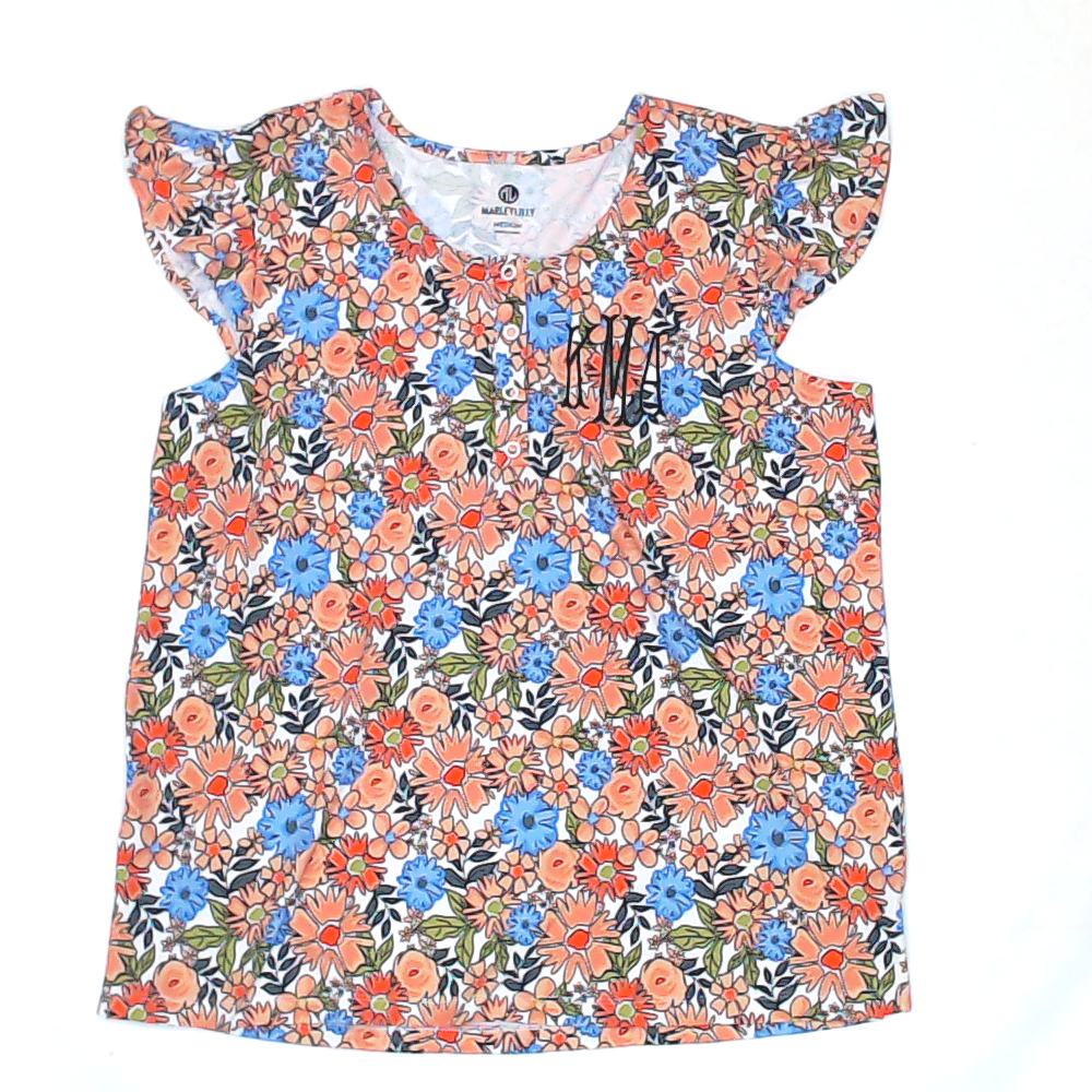 BLOOPER CLOTHING: Monogrammed Ruffle Top