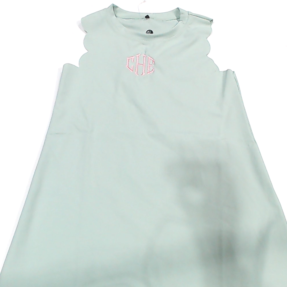 BLOOPER KIDS: Monogrammed Girls Scallop Dress