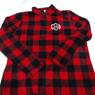 BLOOPER CLOTHING: Monogrammed Plaid Fleece Pullover