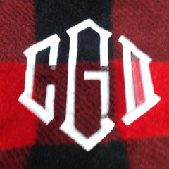 BLOOPER CLOTHING: Monogrammed Plaid Fleece Pullover