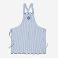 Monogrammed Scalloped Apron in Navy Seersucker