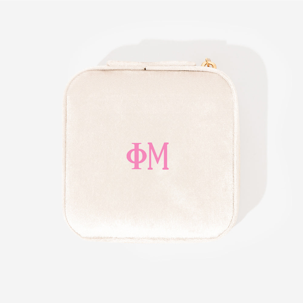 phi mu velvet travel jewelry case