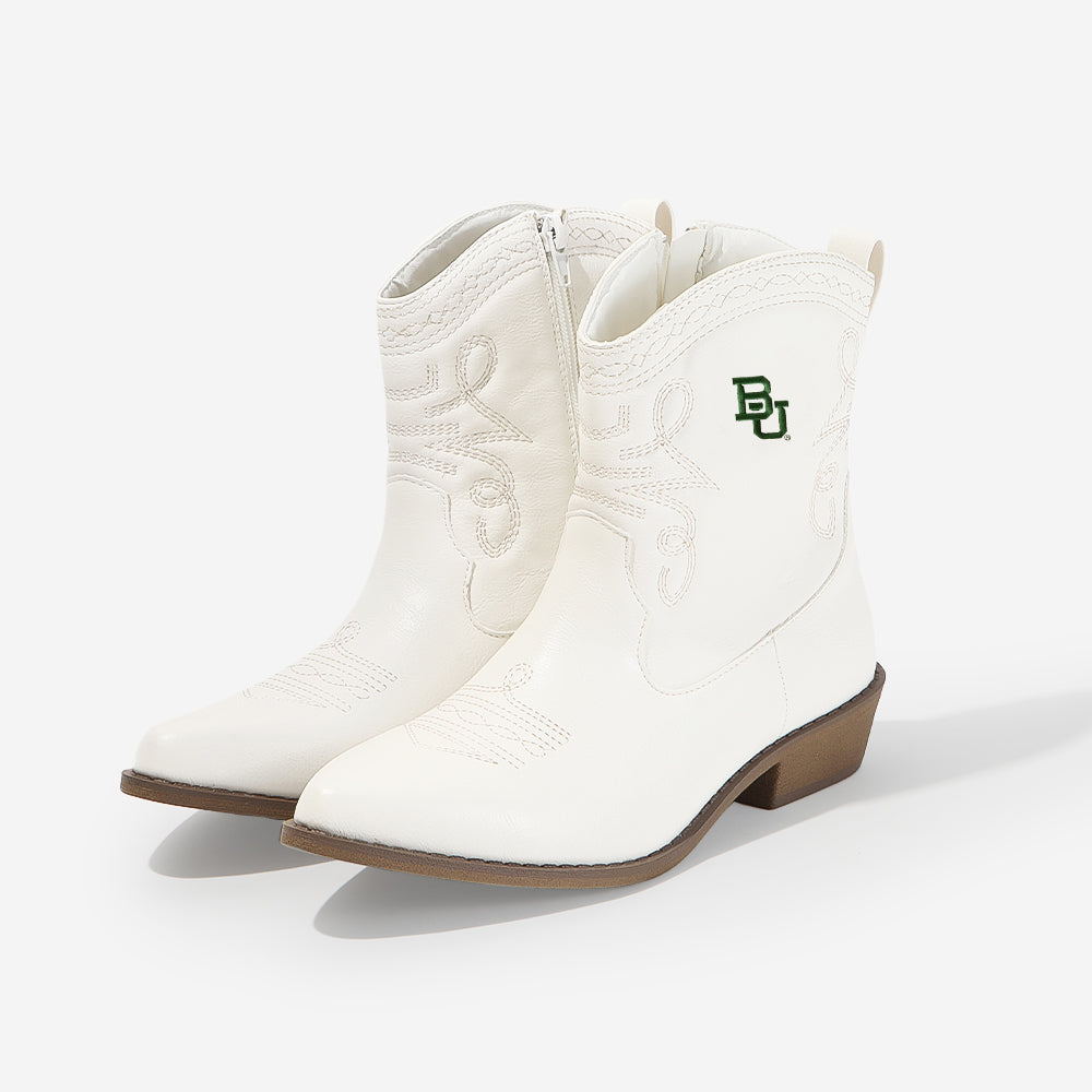 Baylor Bears Cowboy Boots in White