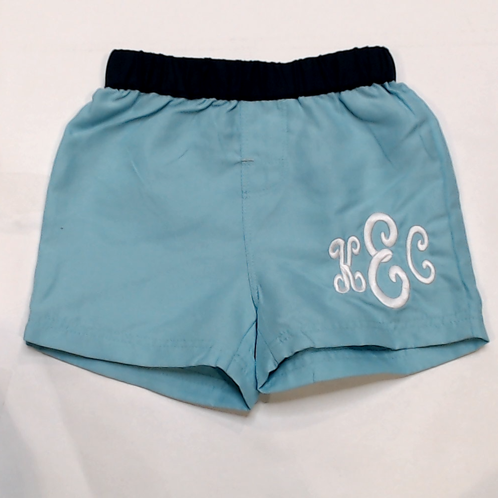 BLOOPER KIDS: Monogrammed Boys Swim Trunks
