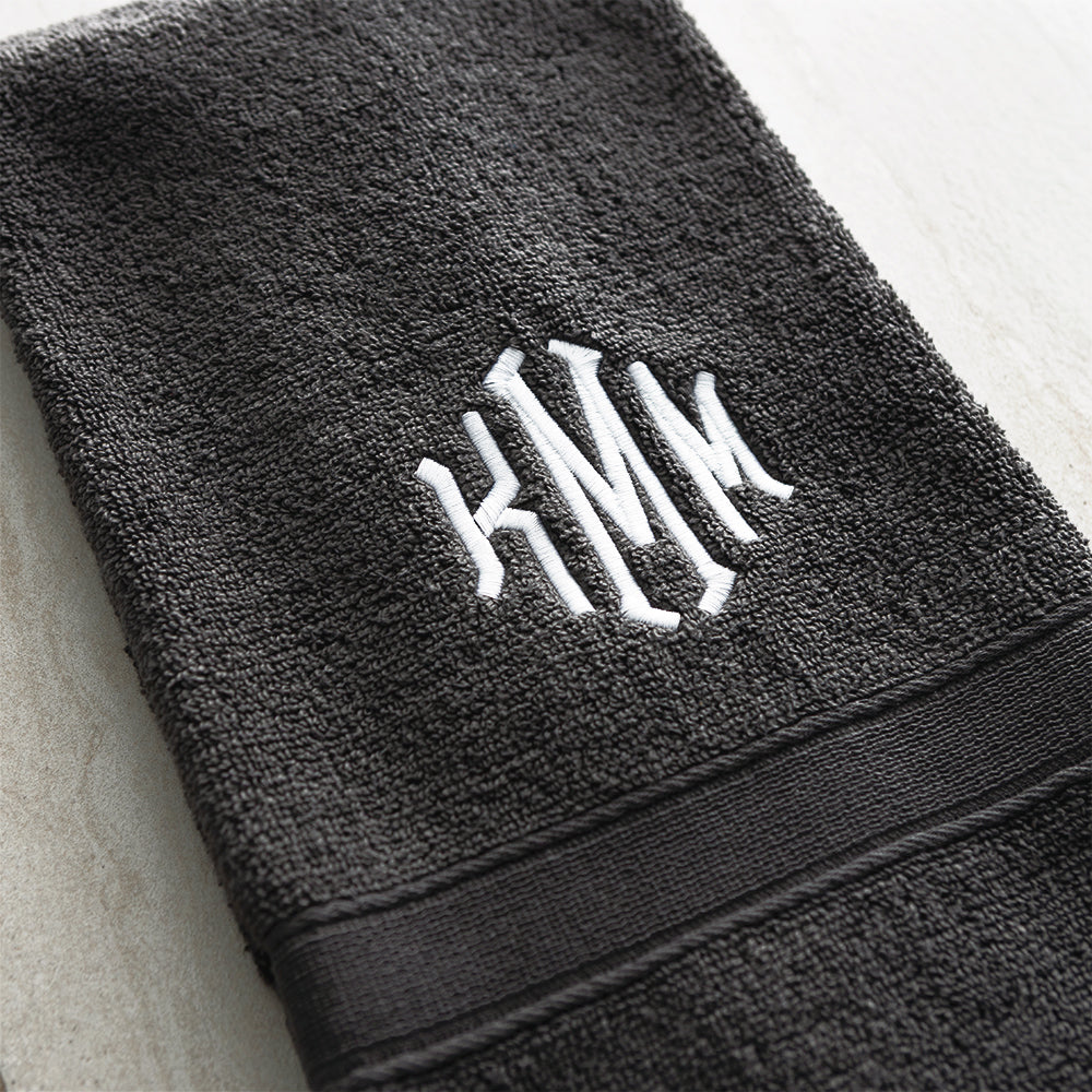 charcoal hand towel up close