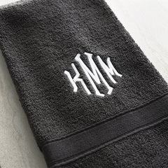 charcoal hand towel up close