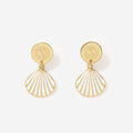 Monogrammed Shell Earrings in White