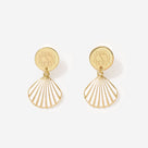 Monogrammed Shell Earrings | White