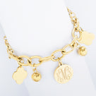 Monogrammed Clover Charm Bracelet | Gold