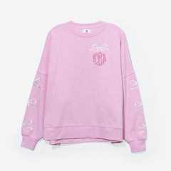 Monogrammed Embroidered Bows Sweatshirt in light pink PINK monogram