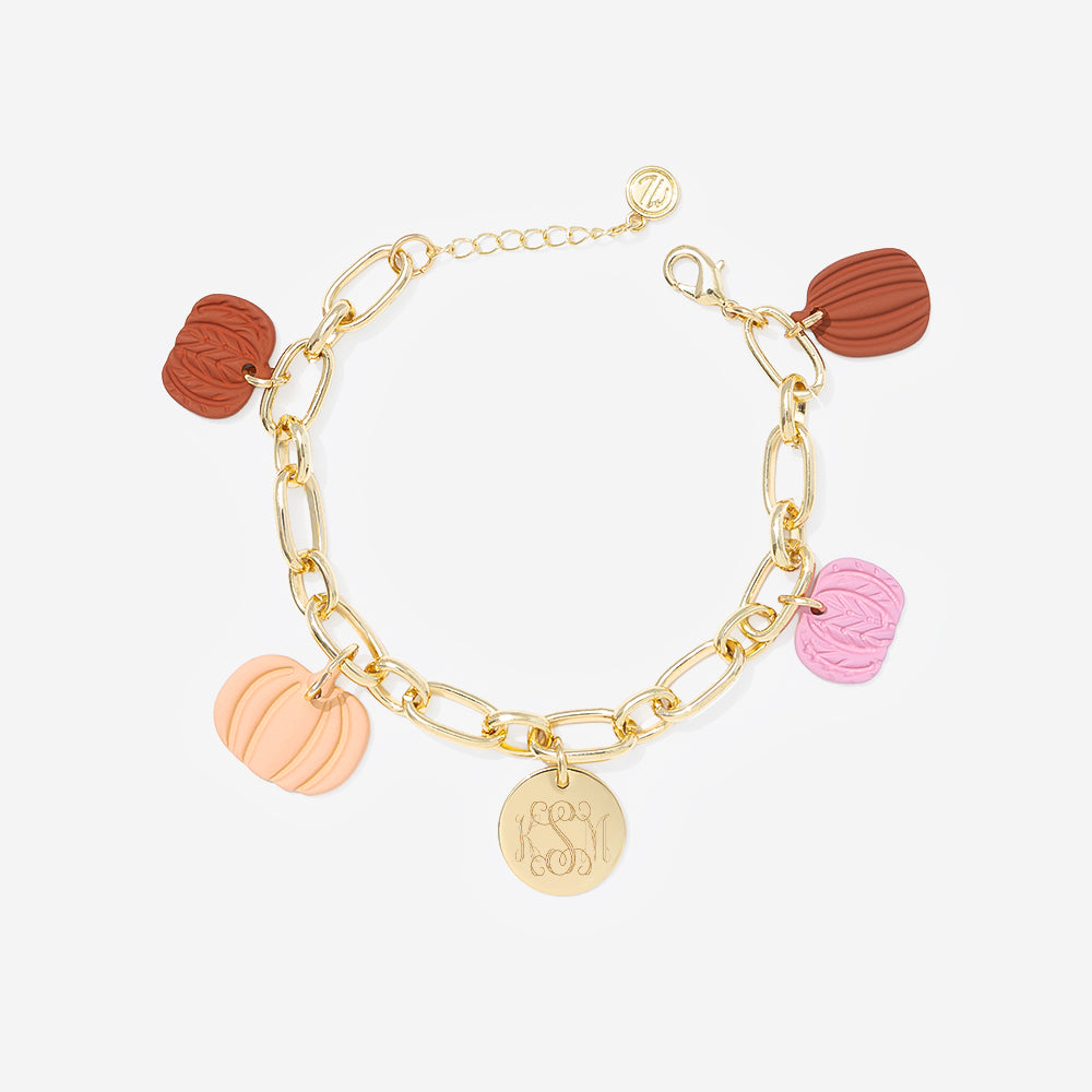 Monogrammed Fall Charm Bracelet