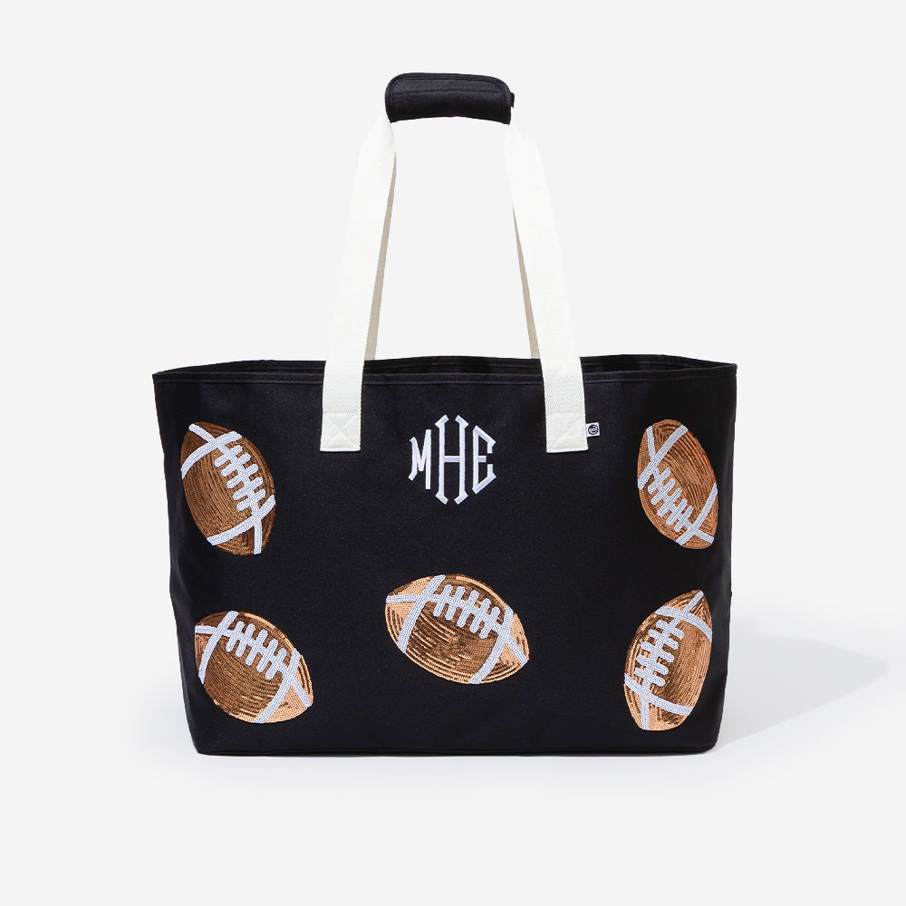 Monogrammed Football Extra Large Tote bag