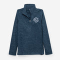 Monogrammed Freeport Microfleece Pullover in Heathered Navy