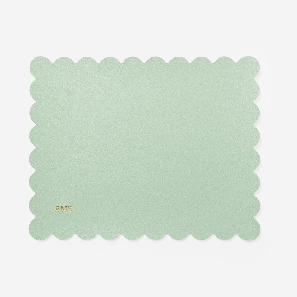 sage scalloped edge mouse pad with monogram