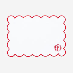 Monogrammed Scalloped Placemat | Red