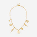 Monogrammed Seashell Charm Necklace in gold