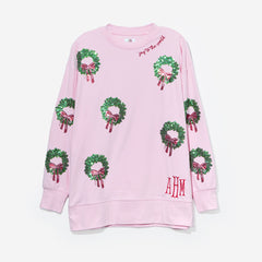 Monogrammed Sequin Wreath Sweatshirt