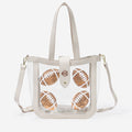 Monogrammed clear stadium approved tote in football