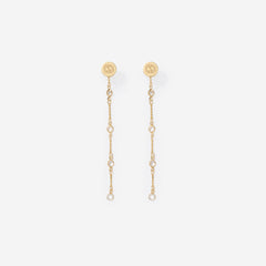 Monogrammed crystal duster earrings
