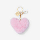 Monogrammed Fuzzy Bag Charm Keychain | Pink