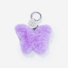 Monogrammed Fuzzy Bag Charm Keychain | Purple