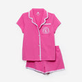 Monogrammed kids classic sleep set in hot pink