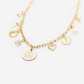 Monogrammed signature charm necklace in gold